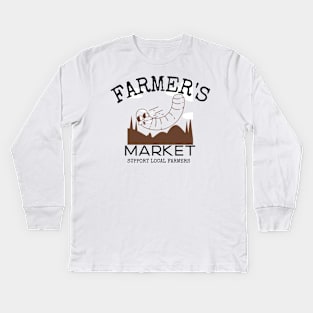 Farmer's Market Worm Castings Kids Long Sleeve T-Shirt